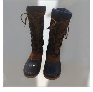 Stylish Blue and Brown Women's Boots